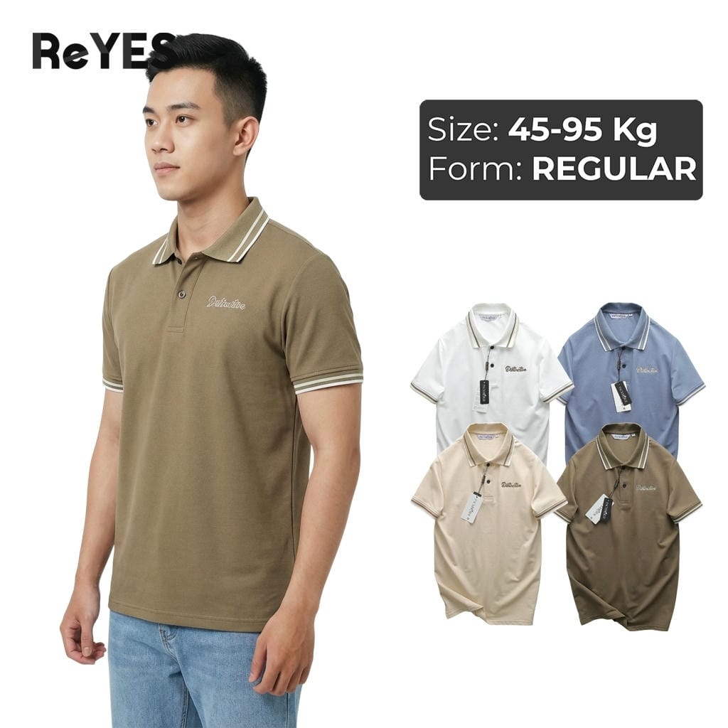 Áo polo nam tay ngắn ReYES RSP022 vải cá sấu tici thoáng mát, form regular lịch sự, áo thun nam có cổ đi làm đi chơi