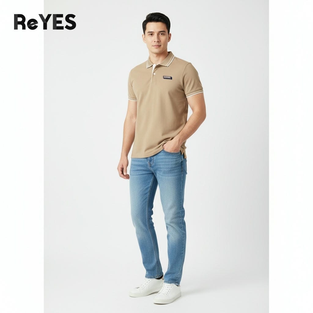 Alternative view of Áo polo nam tay ngắn ReYES RSP079 chất thun cá sấu lạnh co giãn 4 chiều form Regular lịch lãm đi làm
