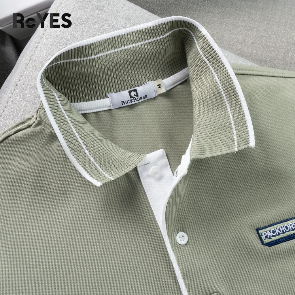 Áo polo nam tay ngắn ReYES RSP079 vải thun cá sấu lạnh co giãn 4 chiều, phối viền cổ và tay áo lịch lãm, form regular - Ảnh 6