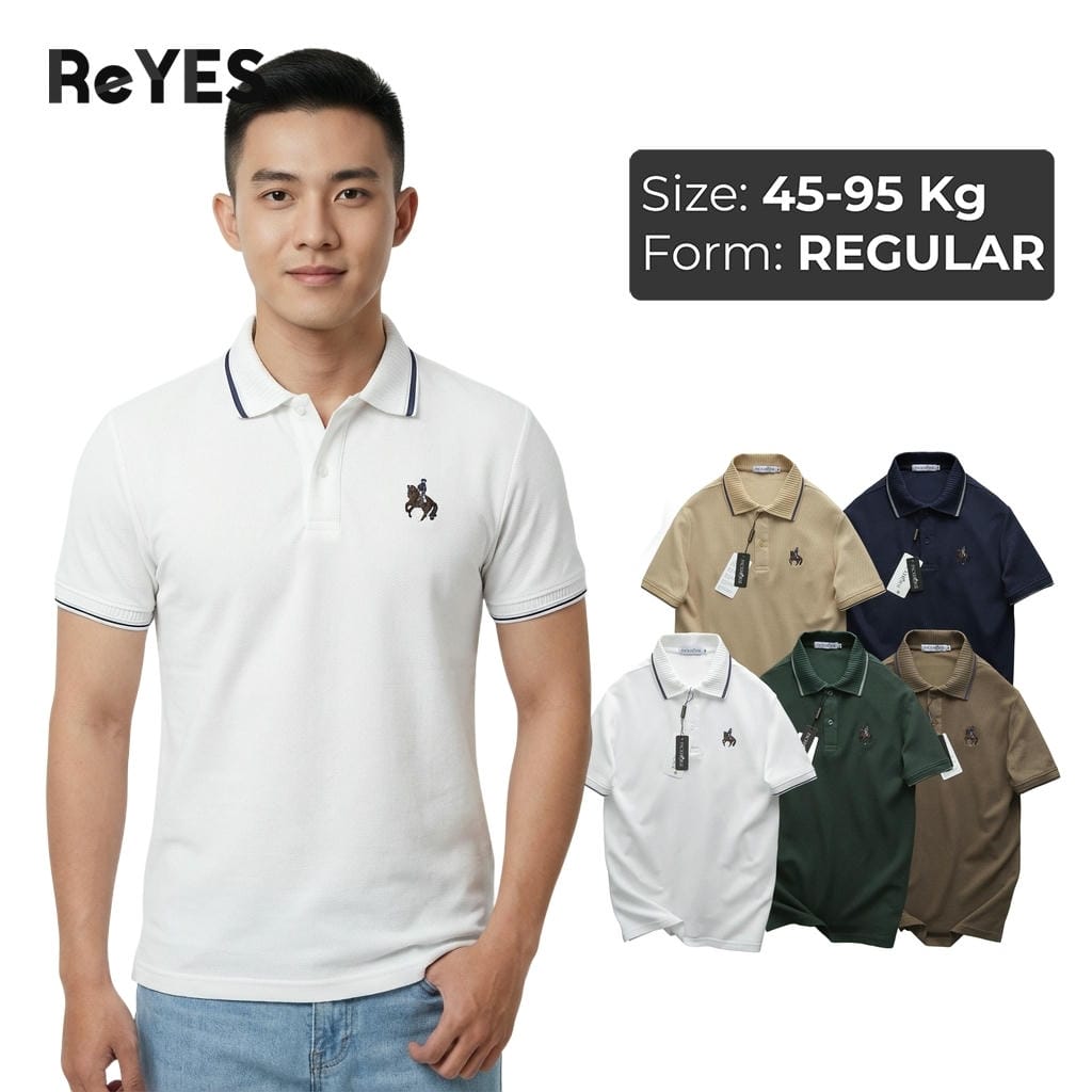 Áo polo nam tay ngắn vải thun cao cấp, form regular tôn dáng, cổ gân dệt nổi độc đáo ReYES RSP013