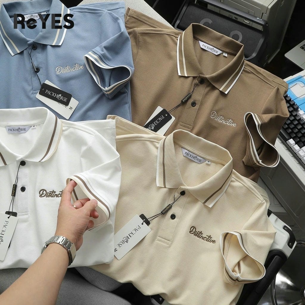 Áo polo nam tici cá sấu regular – ReYES RSP022, cổ bẻ phối viền, đi làm đi chơi, có big size - Ảnh 4