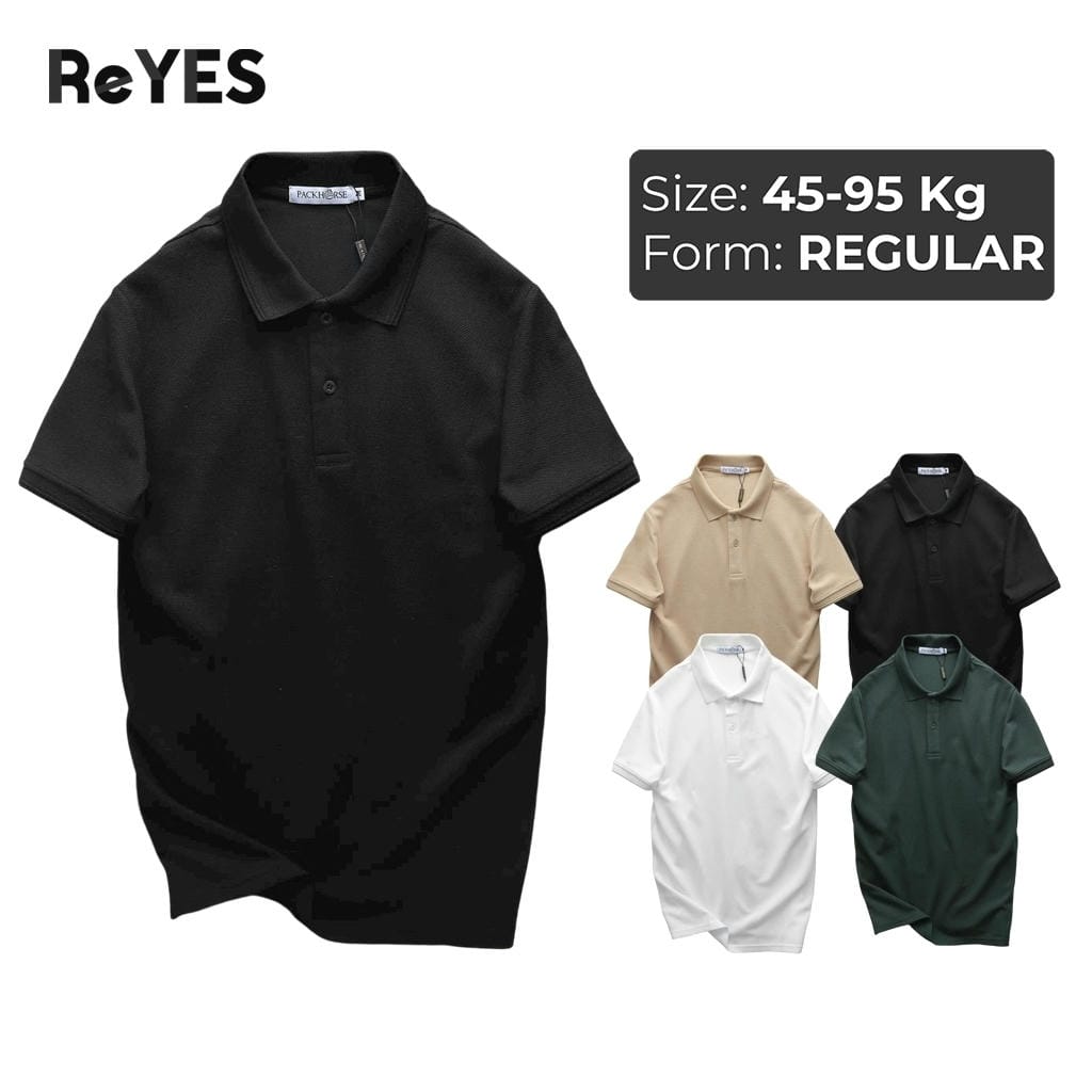 Áo polo nam trơn ReYES RSP038 cao cấp chất vải cá co giãn 4 chiều, áo thun nam có cổ form regular thấm hút mồ hôi