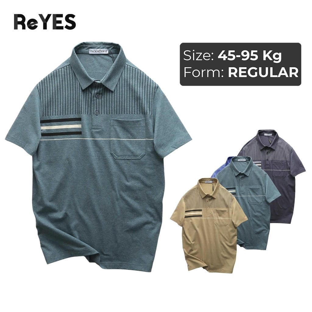 Áo polo nam trung niên cao cấp có túi Cotton muối thoáng mát form rộng tặng bố ReYES RCP003