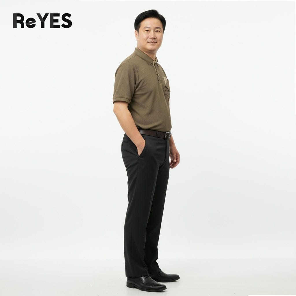 Alternative view of Áo polo nam trung niên cao cấp có túi mềm mát, Áo thun nam có cổ form rộng sang trọng tặng bố ReYES RSP052