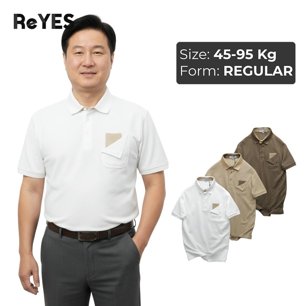 Áo polo nam trung niên cao cấp có túi vải cá sấu, form regular M–3XL cho bố ReYES RSP052, có big size