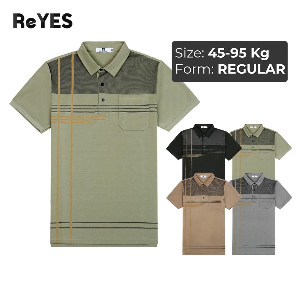Áo polo nam trung niên cao cấp có túi vải cá sấu lạnh ReYES RSP087 sang trọng tặng bố