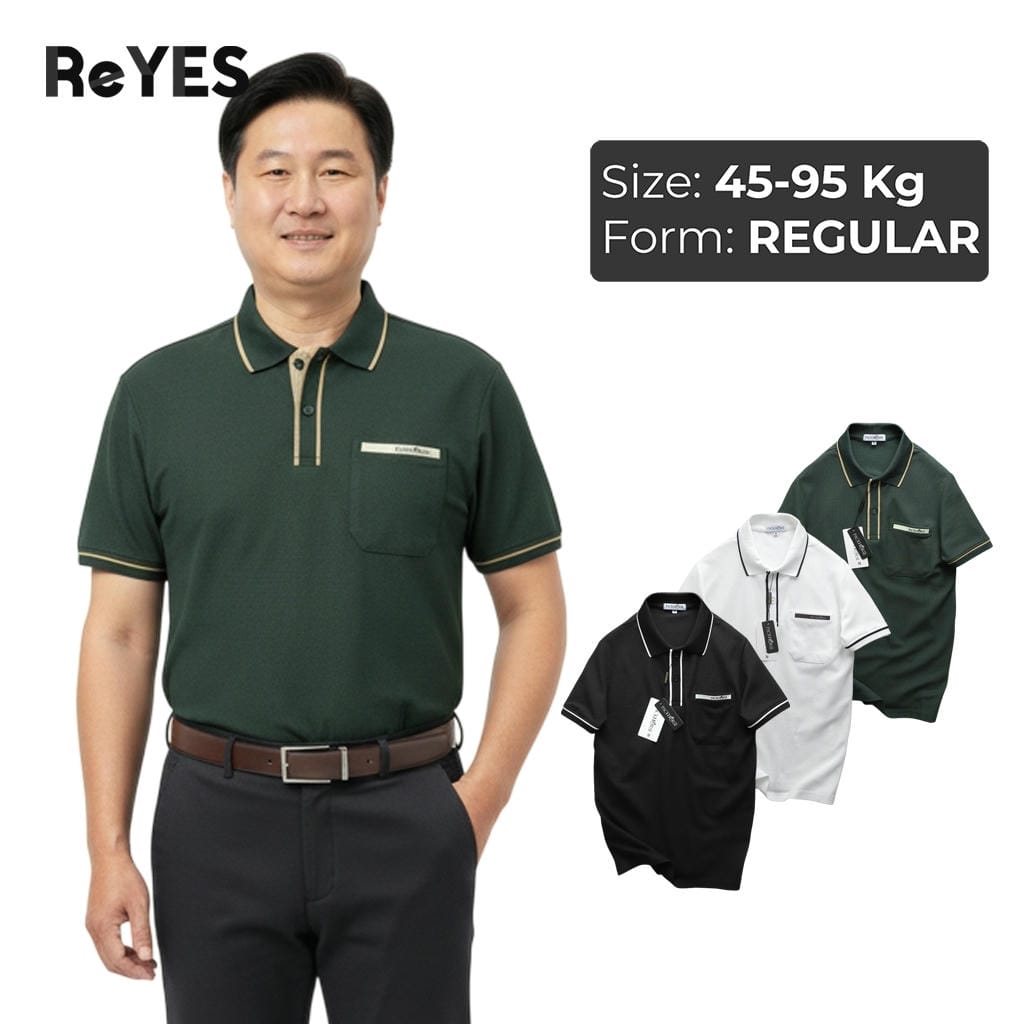 Áo polo nam trung niên cao cấp có túi vải cá sấu vảy cá form rộng thoáng mát làm quà tặng bố ReYES RSP010