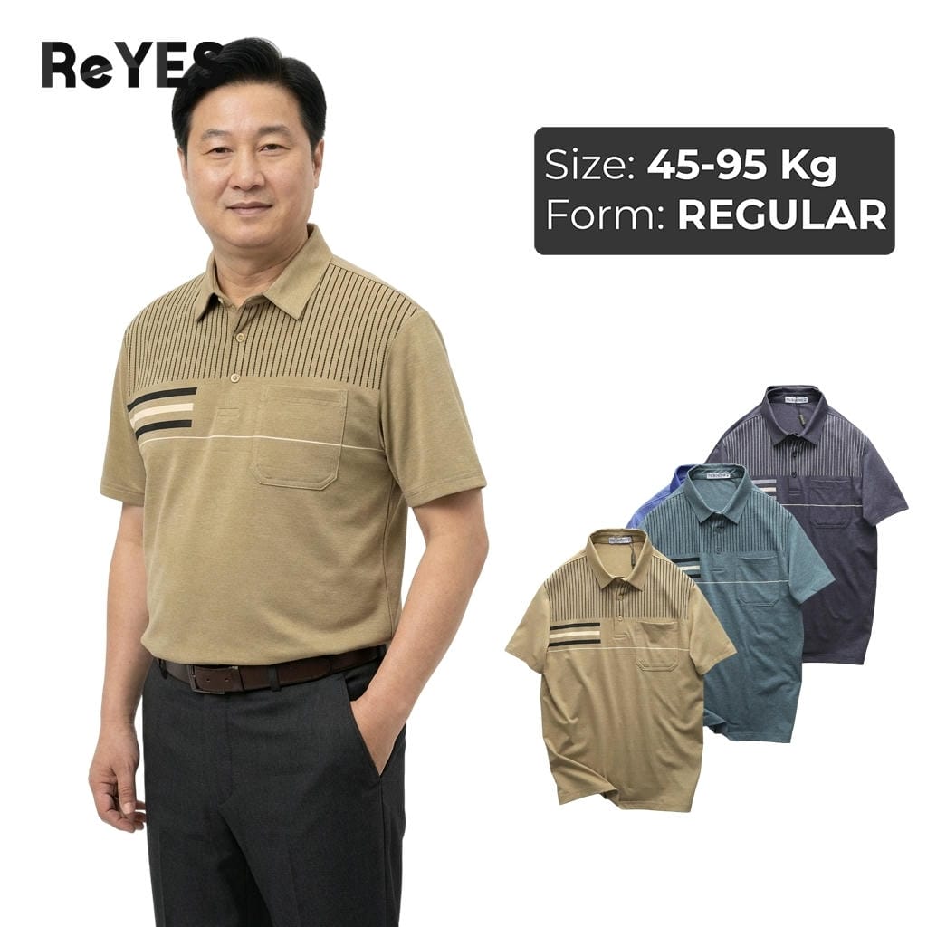 Áo polo nam trung niên cao cấp cotton muối có túi – mát, lịch sự, che bụng, big size ReYES RCP003