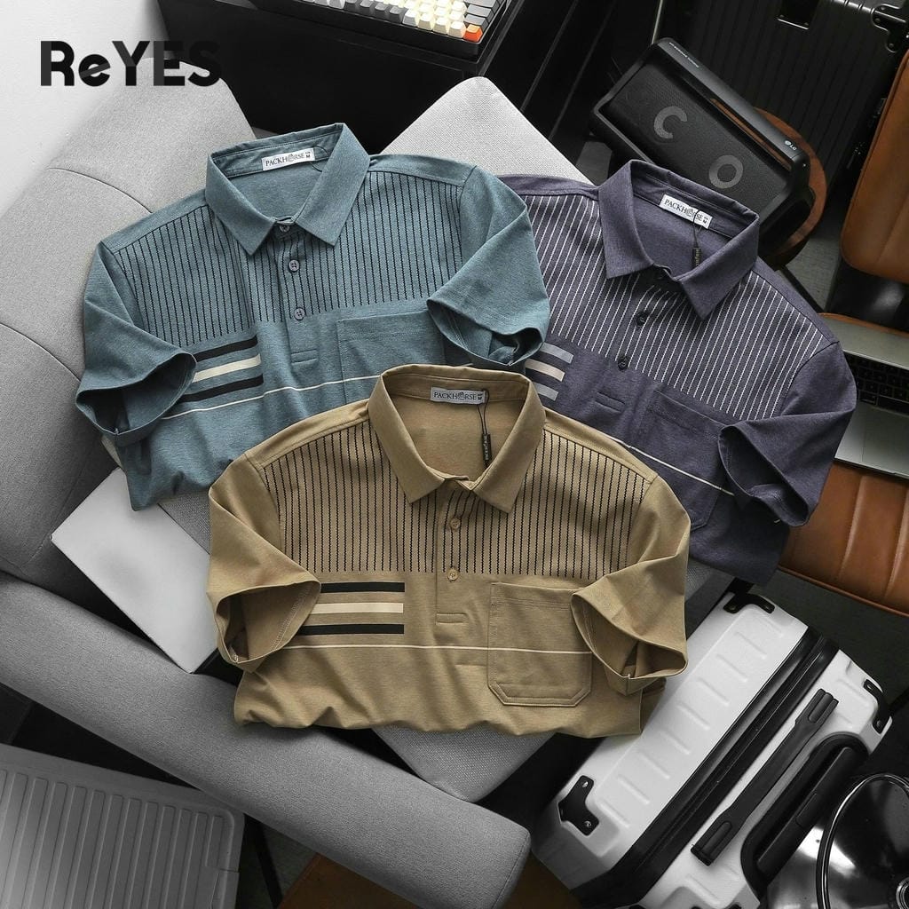 Áo polo nam trung niên cao cấp cotton muối có túi – mát, lịch sự, che bụng, big size ReYES RCP003 - Ảnh 4
