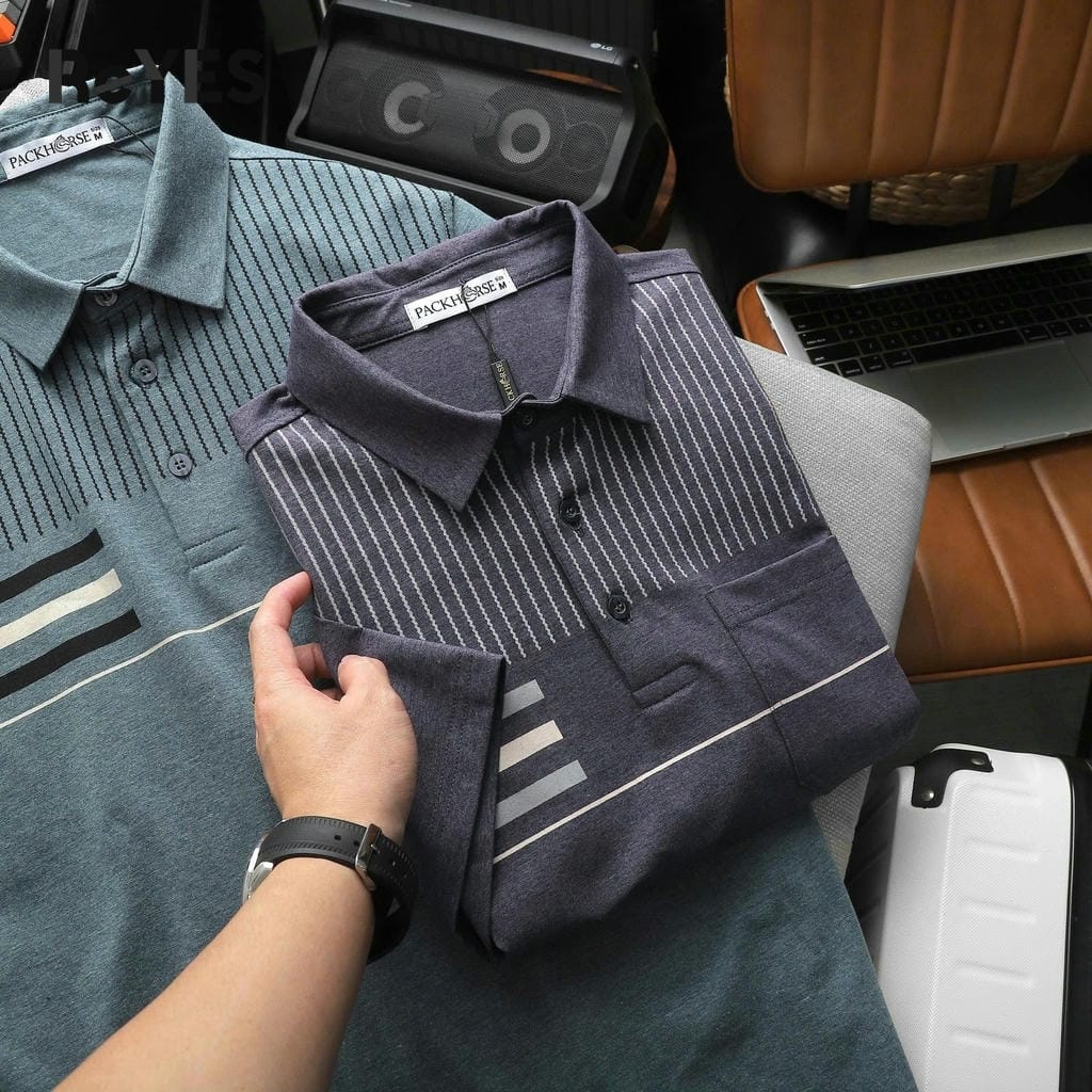 Áo polo nam trung niên cao cấp cotton muối có túi – mát, lịch sự, che bụng, big size ReYES RCP003 - Ảnh 6