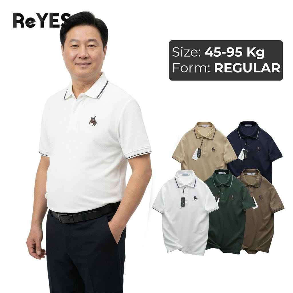 Áo polo nam trung niên cao cấp Polo ReYES RSP013 vải cá sấu, bo cổ gân sang trọng, có big size
