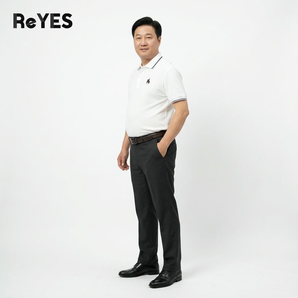 Alternative view of Áo polo nam trung niên cao cấp Polo ReYES RSP013 vải cá sấu, bo cổ gân sang trọng, có big size