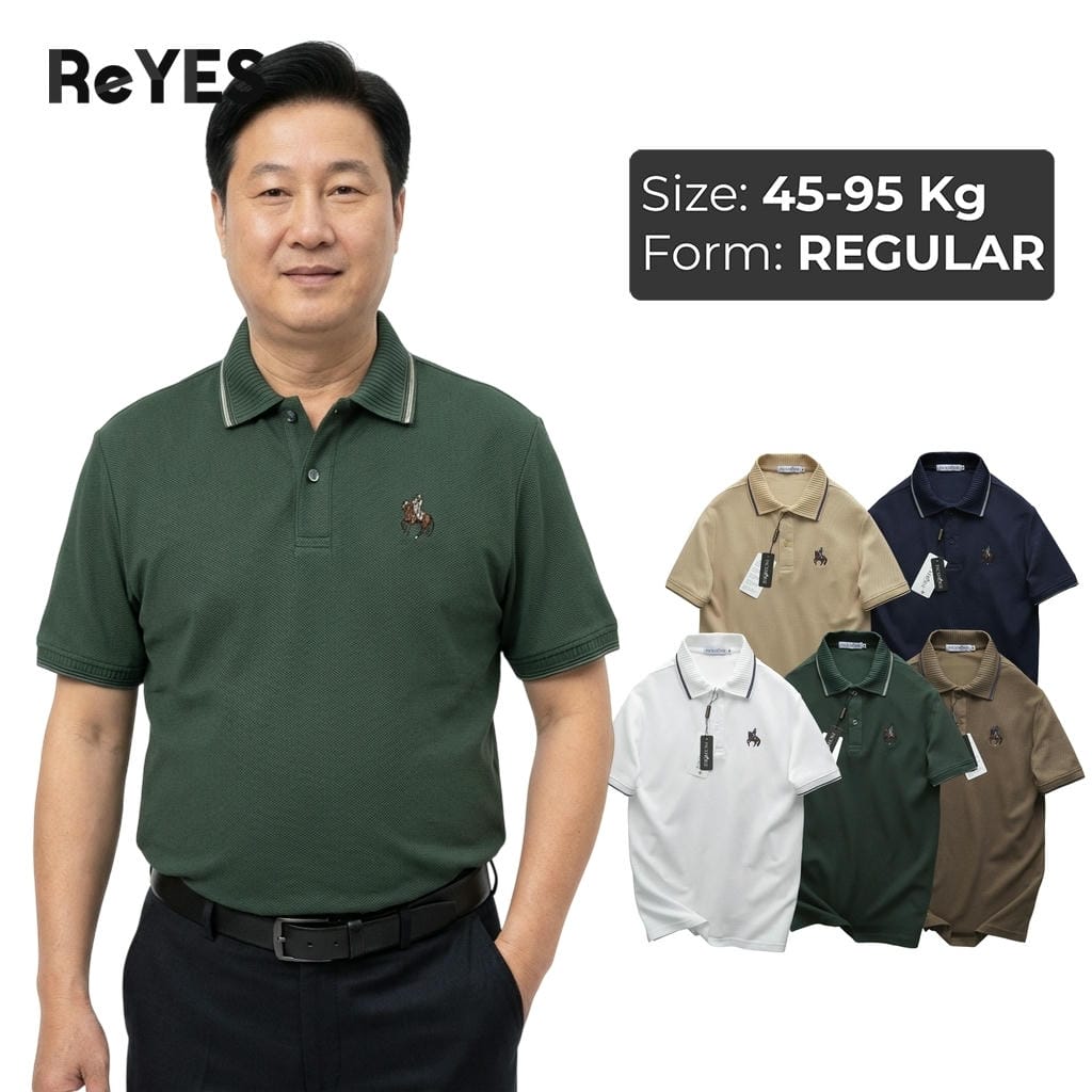 Áo polo nam trung niên cao cấp Polo ReYES RSP013 vải cá sấu thoáng mát, form regular tôn dáng