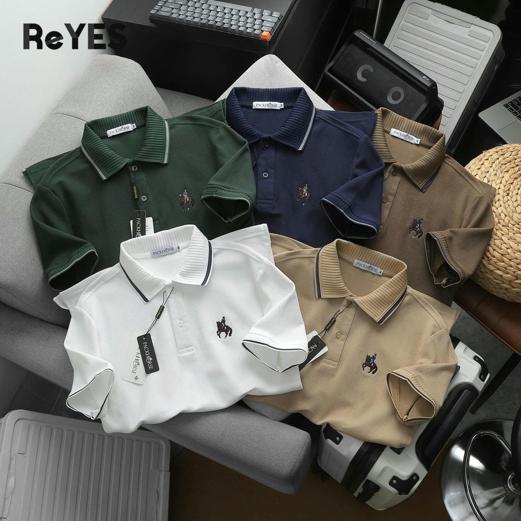 Áo polo nam trung niên cao cấp Polo ReYES RSP013 vải cá sấu thoáng mát, form regular tôn dáng - Ảnh 5