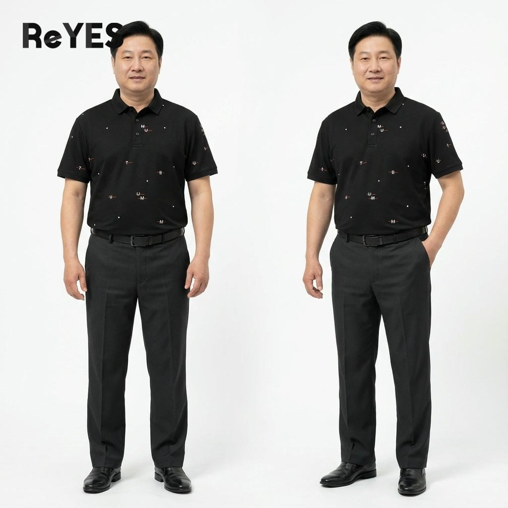 Alternative view of Áo polo nam trung niên cao cấp Polo ReYES RSP083 thun cá sấu lạnh, thoáng mát, form vừa sang trọng