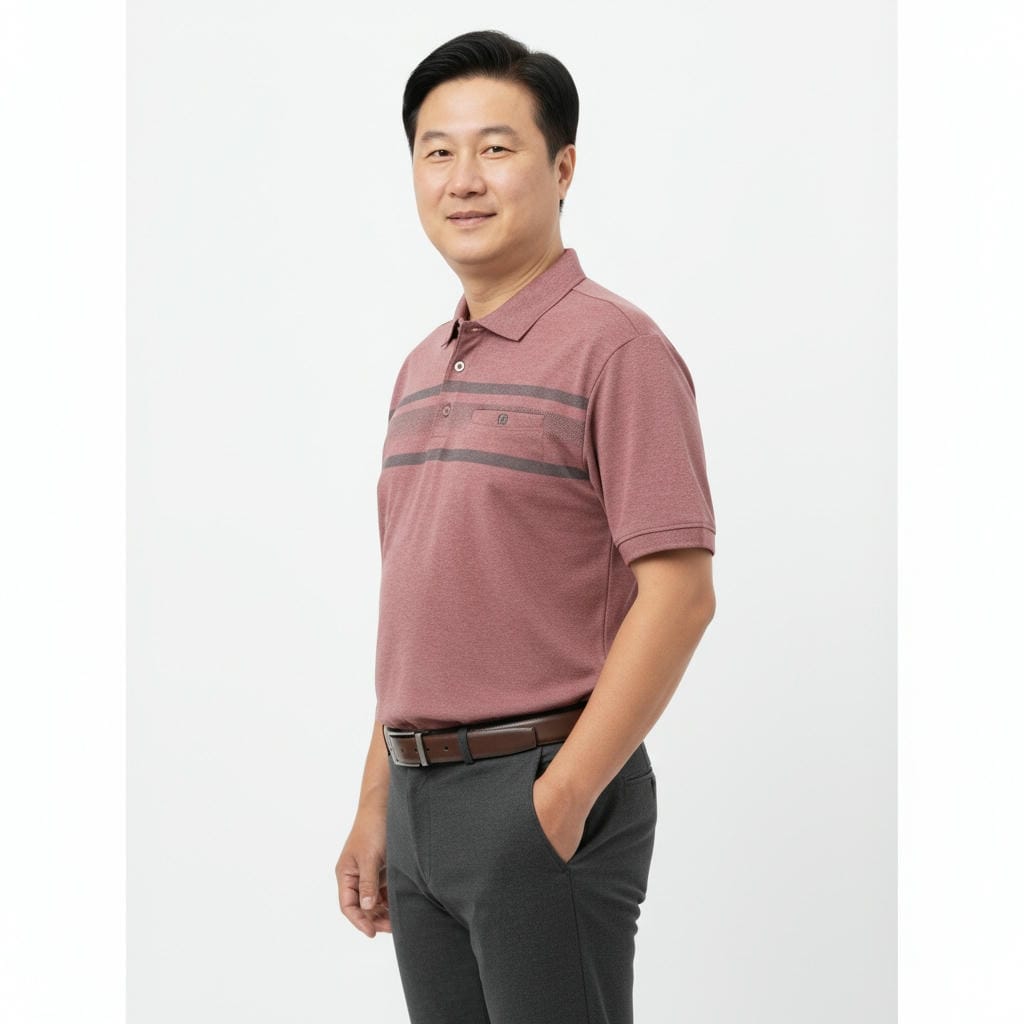 Áo polo nam trung niên cao cấp ReYES RCP009 – áo thun nam trung niên có cổ, cotton muối, có big size - Ảnh 8