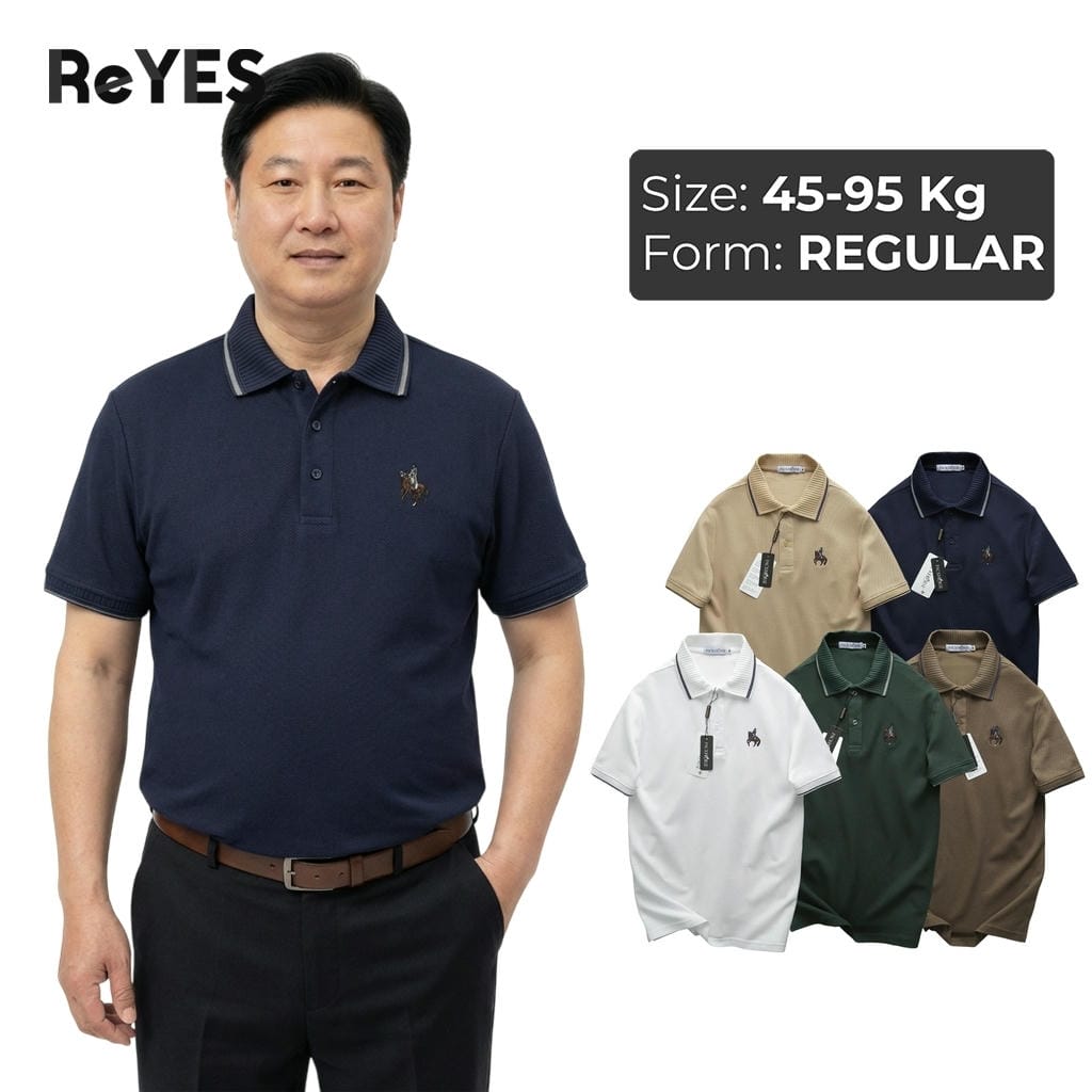 Áo Polo Nam Trung Niên Cao Cấp ReYES RSP013 – Vải Cá Sấu Thoáng Mát, Form Regular Dễ Phối