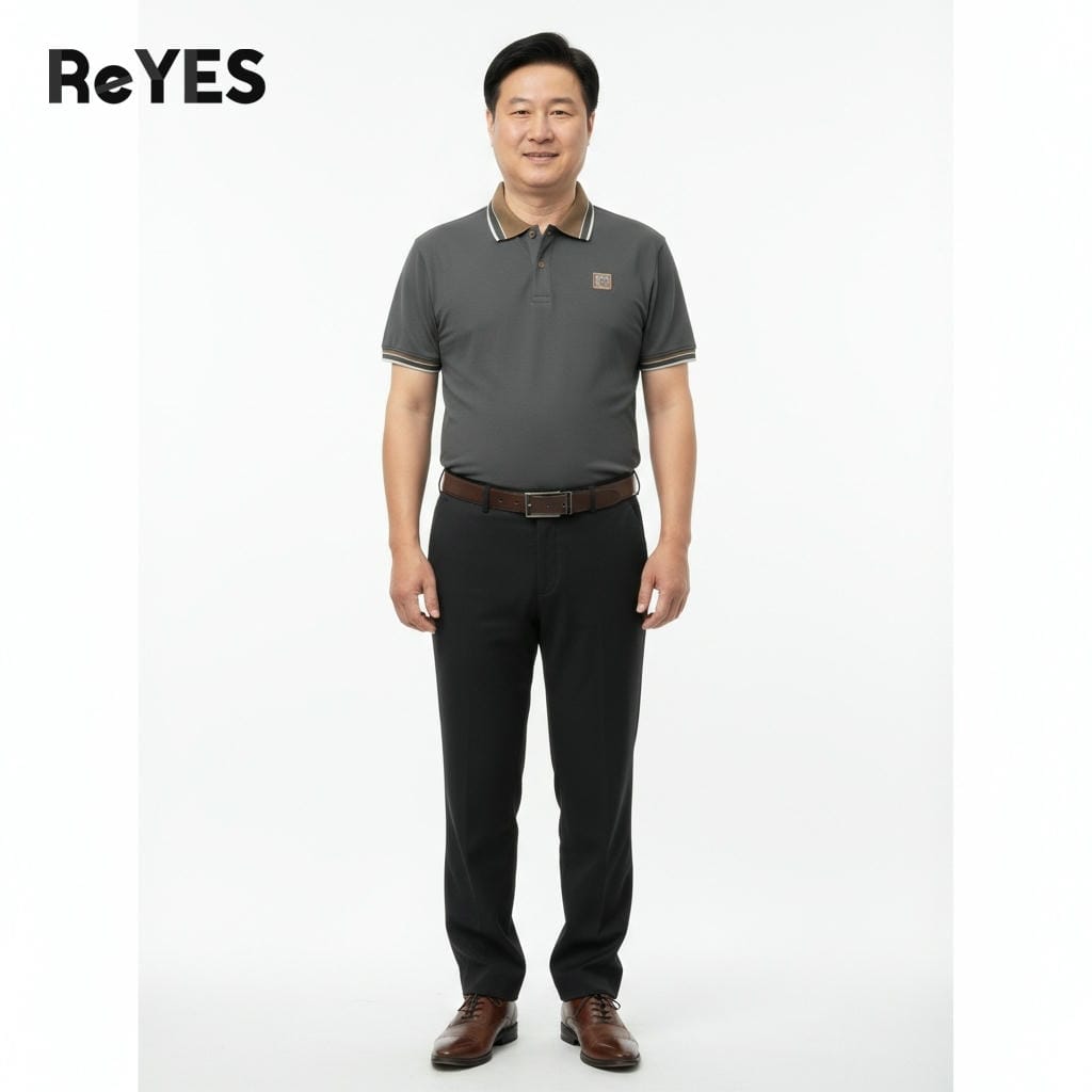 Alternative view of Áo polo nam trung niên cao cấp ReYES RSP050 chất cotton 100% form rộng thoáng mát lịch sự tặng bố