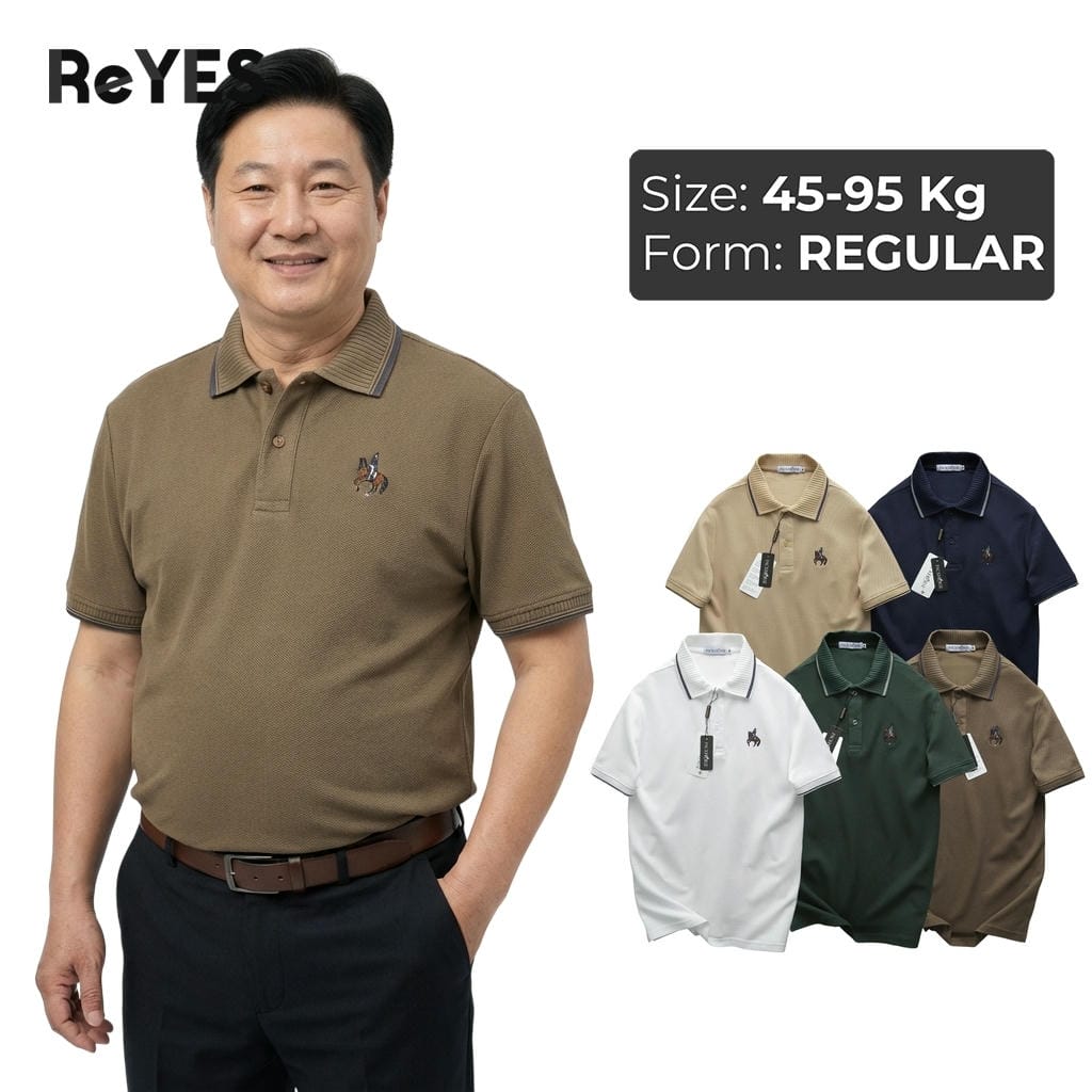 Áo polo nam trung niên cao cấp vải cá sấu vảy cá form rộng thoáng mát sang trọng tặng bố ReYES RSP013