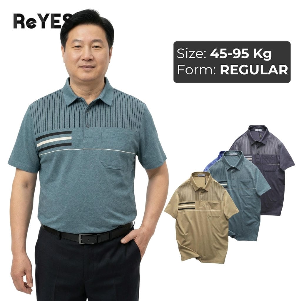 Áo Polo Nam Trung Niên Cao Cấp Vải Cotton Muối Có Túi, Áo Thun Có Cổ Cho Người Lớn Tuổi Mặc Mát Lịch Sự ReYES RCP003