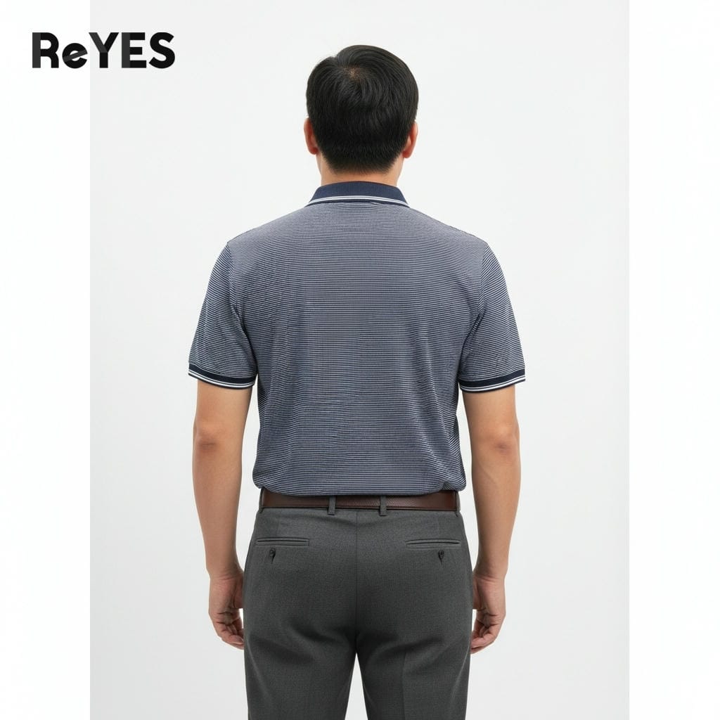 Áo polo nam trung niên có túi, Cotton cao cấp, form vừa, cho bố lớn tuổi ReYES RCP004, màu xanh, xám, đỏ - Ảnh 3