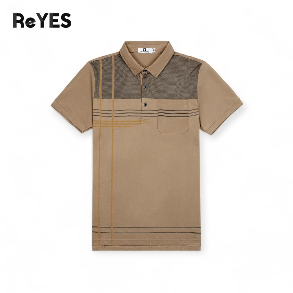 Áo polo nam trung niên có túi kẻ sọc cao cấp – áo phông nam trung niên mát, Polo ReYES RSP087, có big size - Ảnh 8
