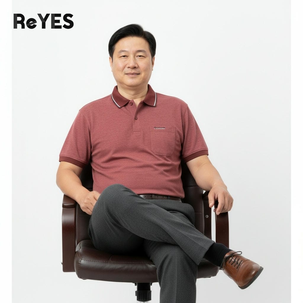 Áo polo nam trung niên có túi trơn cotton muối cao cấp, form đẹp cho bố ReYES RCP002, có big size - Ảnh 8