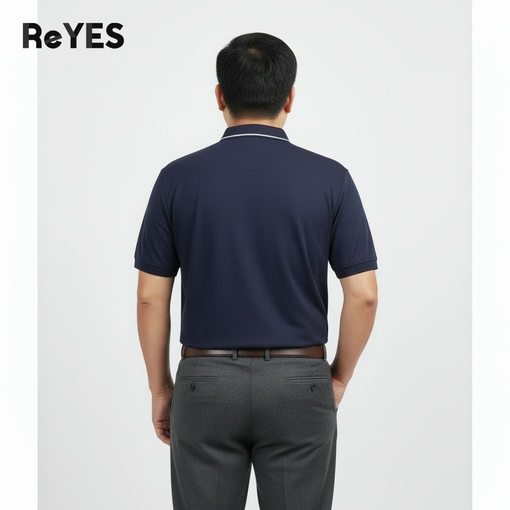 Áo polo nam trung niên kẻ sọc có túi – Cotton thoáng mát, form rộng che bụng, big size ReYES RCP006, có big size - Ảnh 3