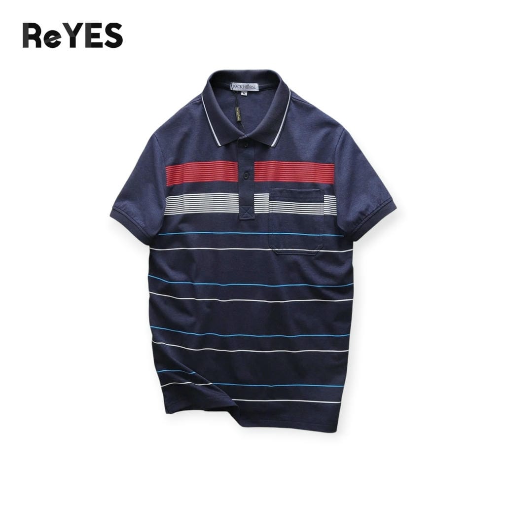 Áo polo nam trung niên kẻ sọc có túi – Cotton thoáng mát, form rộng che bụng, big size ReYES RCP006, có big size - Ảnh 9