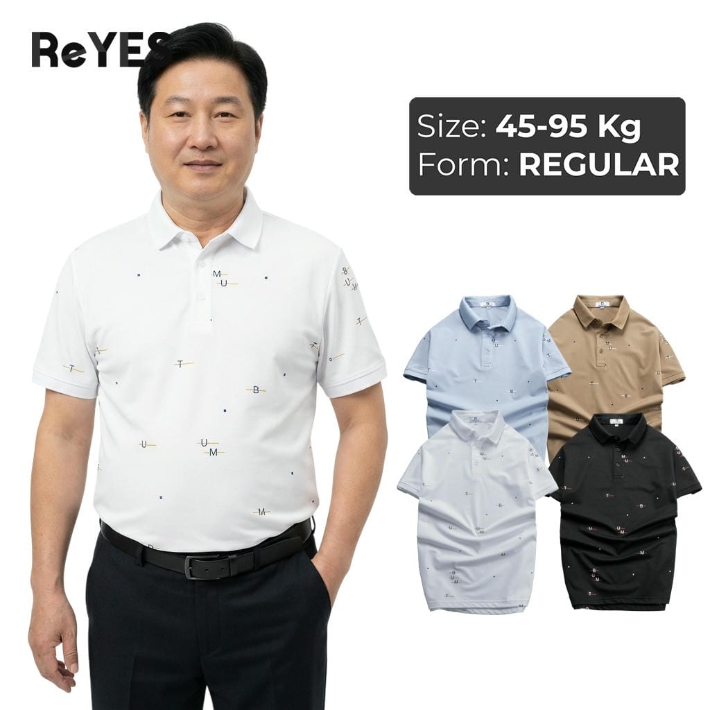 Áo polo nam trung niên Polo ReYES RSP083 áo thun nam có cổ trung niên, vải cá sấu lạnh 4 chiều, cổ đứng lịch sự