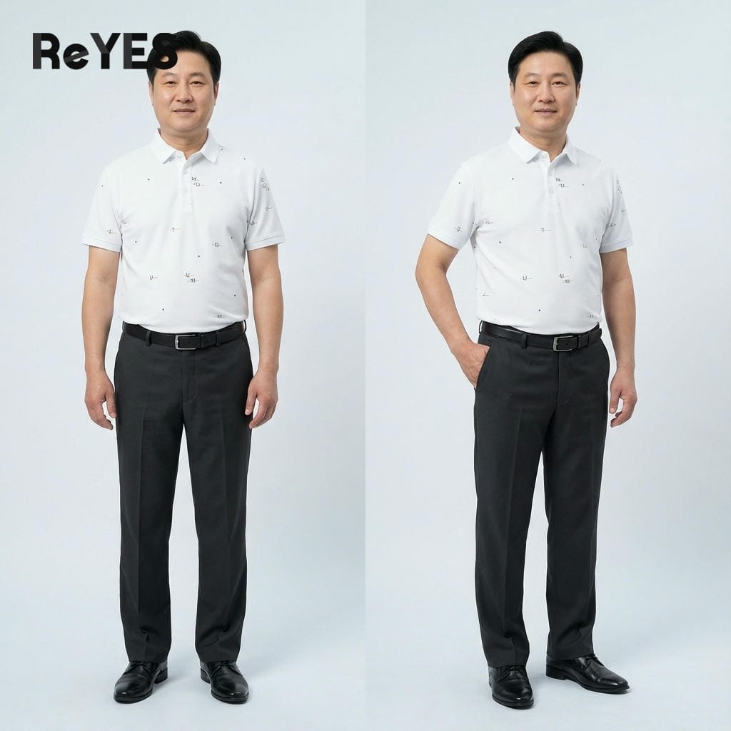 Alternative view of Áo polo nam trung niên Polo ReYES RSP083 áo thun nam có cổ trung niên, vải cá sấu lạnh 4 chiều, cổ đứng lịch sự