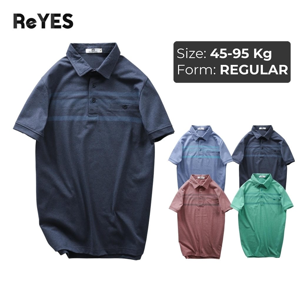 Áo polo nam trung niên ReYES RCP009 cao cấp, chất cotton muối thoáng mát co giãn, áo cho bố, có big size