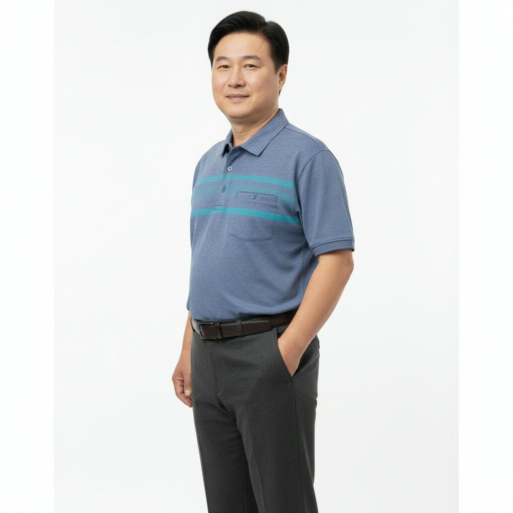 Áo polo nam trung niên ReYES RCP009 cao cấp, chất cotton muối thoáng mát co giãn, áo cho bố, có big size - Ảnh 7