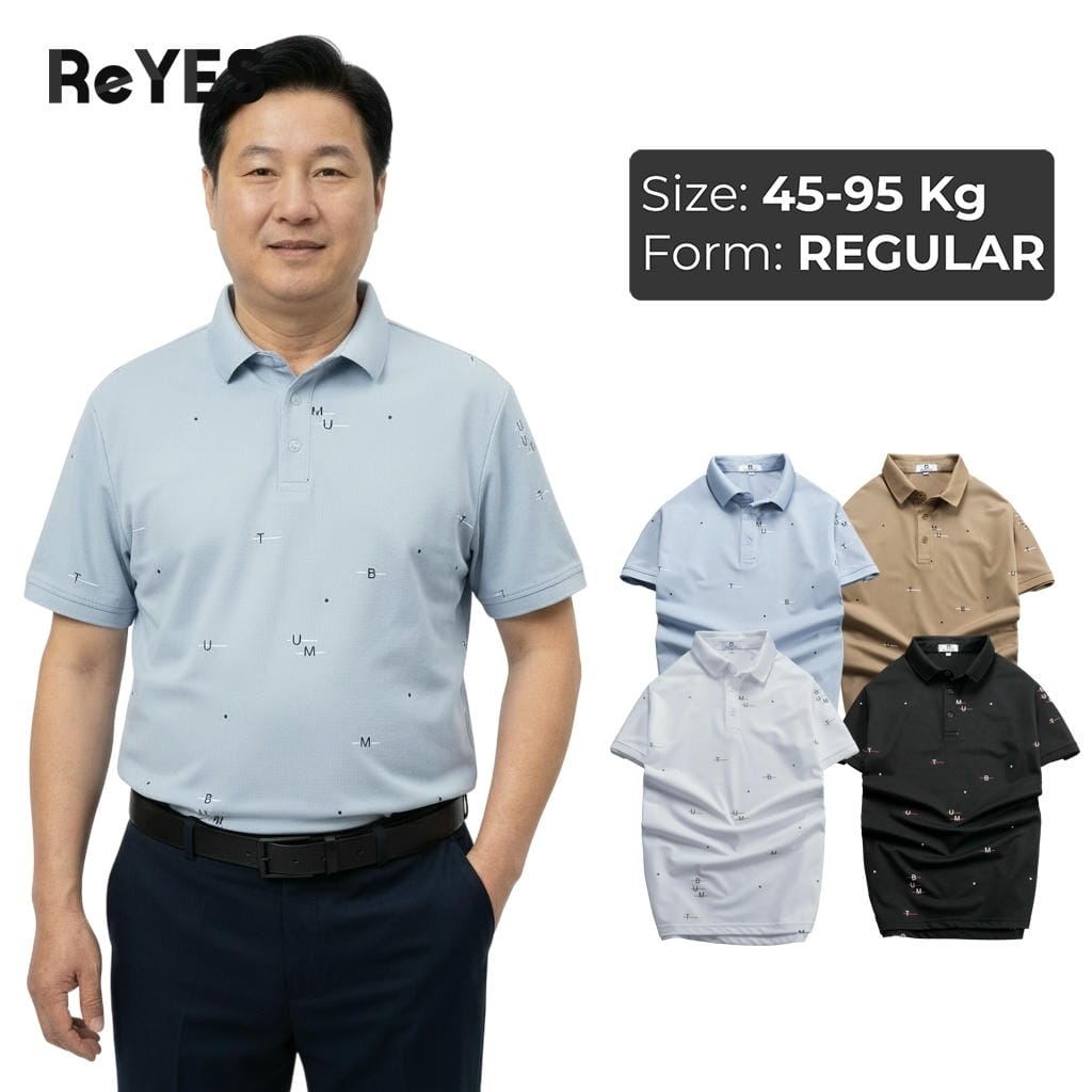 Áo polo nam trung niên ReYES RSP083 vải cá sấu lạnh cao cấp, co giãn 4 chiều, lịch sự, quà cho bố, có big size