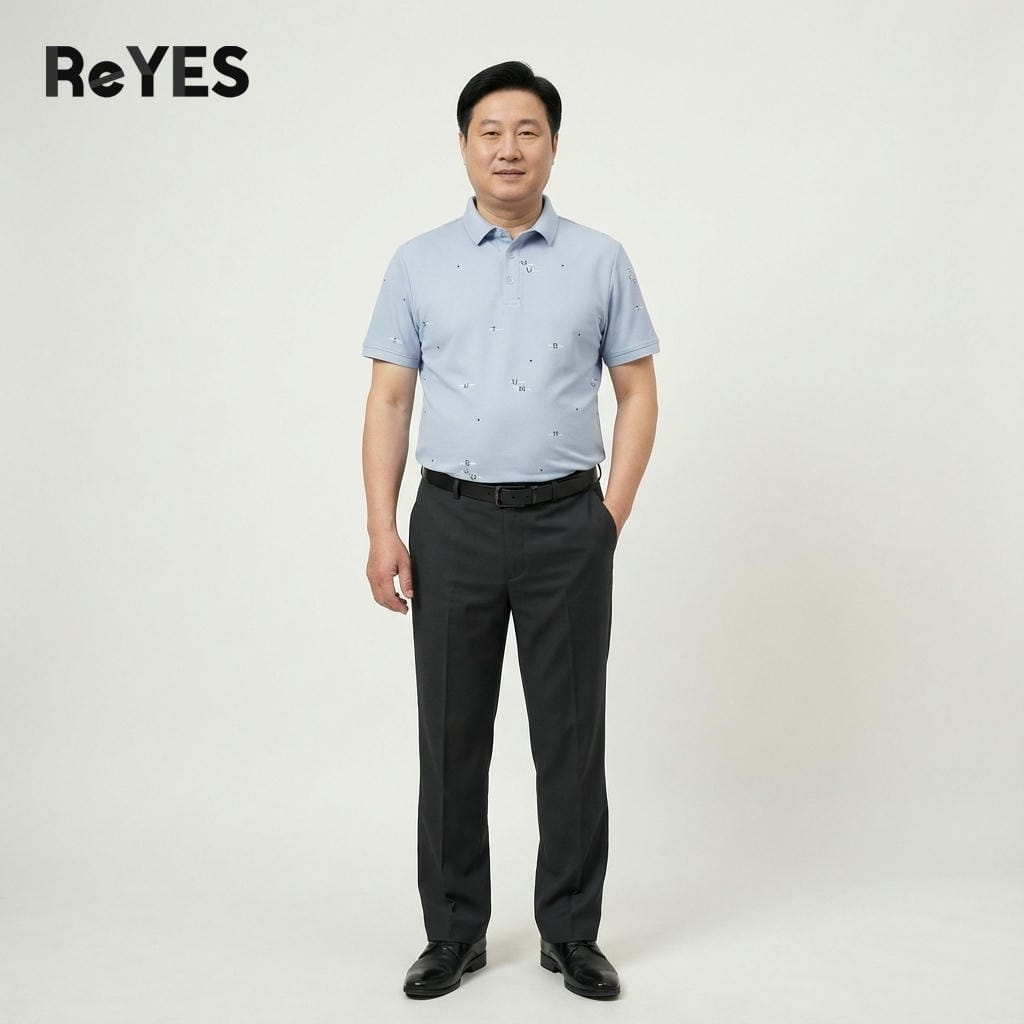 Alternative view of Áo polo nam trung niên ReYES RSP083 vải cá sấu lạnh cao cấp, co giãn 4 chiều, lịch sự, quà cho bố, có big size
