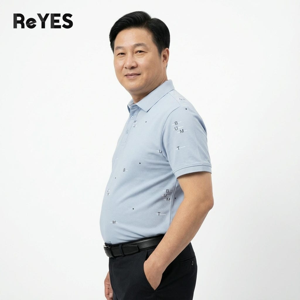 Áo polo nam trung niên ReYES RSP083 vải cá sấu lạnh cao cấp, co giãn 4 chiều, lịch sự, quà cho bố, có big size - Ảnh 3