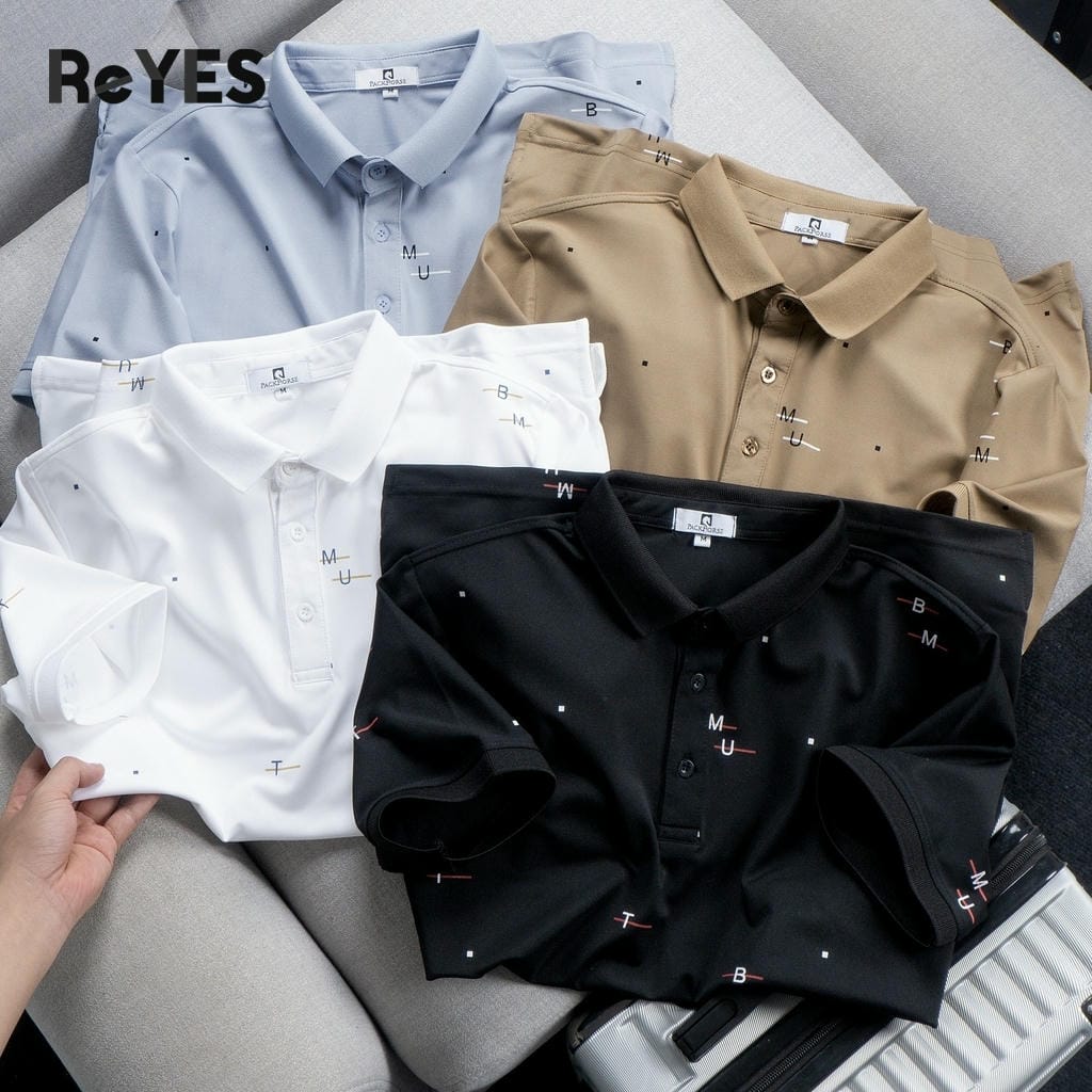 Áo polo nam trung niên ReYES RSP083 vải cá sấu lạnh cao cấp, co giãn 4 chiều, lịch sự, quà cho bố, có big size - Ảnh 4