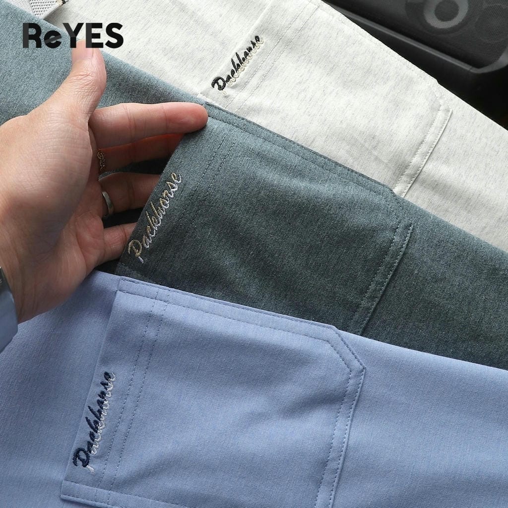 Áo polo nam trung niên trơn cao cấp chất cotton muối có túi, áo thun cho bố lịch lãm ReYES RCP002, có big size - Ảnh 4