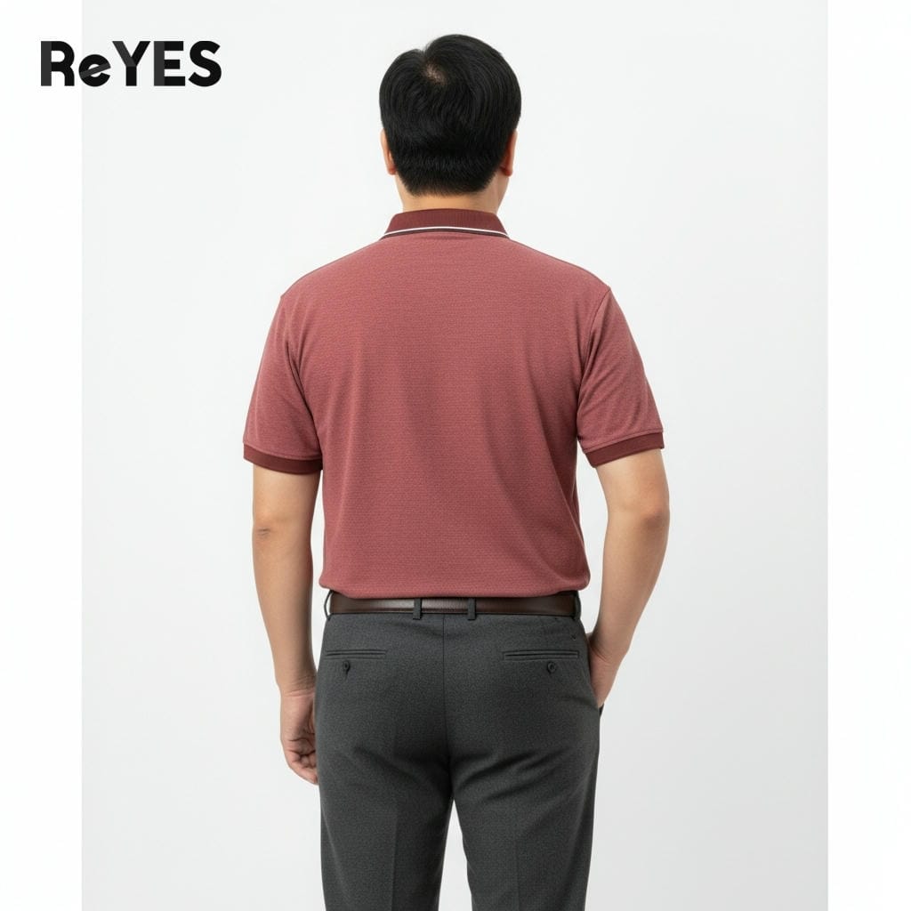 Áo polo nam trung niên trơn cao cấp chất cotton muối có túi, áo thun cho bố lịch lãm ReYES RCP002, có big size - Ảnh 5