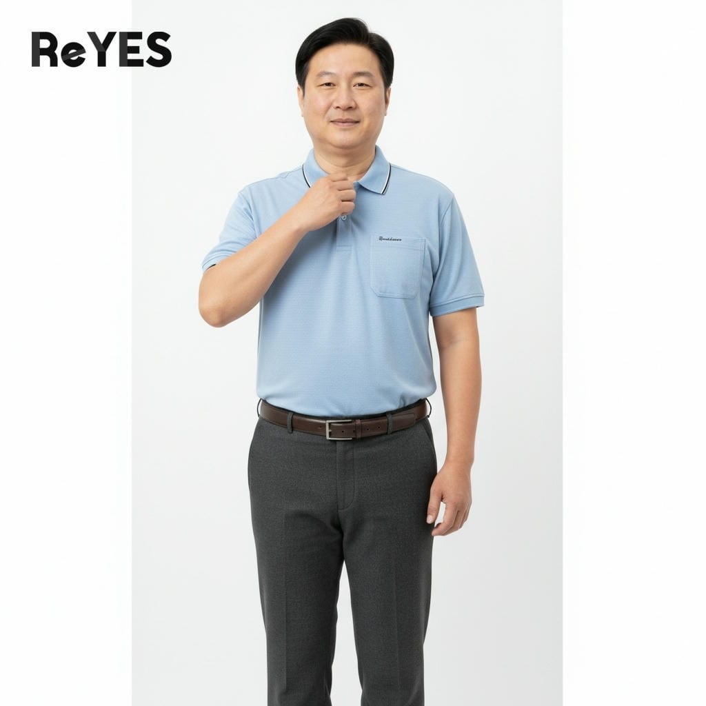 Áo polo nam trung niên trơn cao cấp chất cotton muối có túi, áo thun cho bố lịch lãm ReYES RCP002, có big size - Ảnh 7