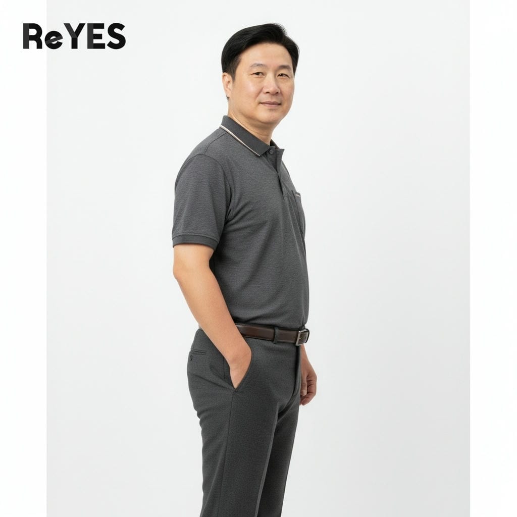 Áo polo nam trung niên trơn cao cấp chất cotton muối có túi, áo thun cho bố lịch lãm ReYES RCP002, có big size - Ảnh 8