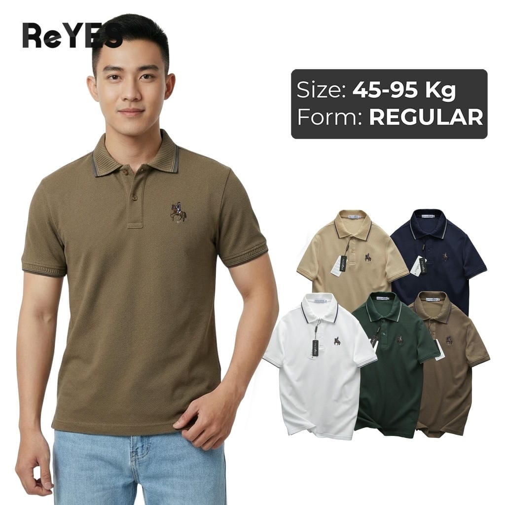 Áo polo nam vải cá sấu vảy cá cao cấp form regular co giãn thoáng mát sang trọng ReYES RSP013