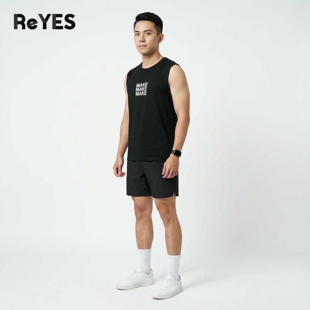 Alternative view of Áo sát nách nam tanktop ReYES RBL003 cotton khô co giãn áo thun ba lỗ nam tập gym mặc nhà thoáng mát