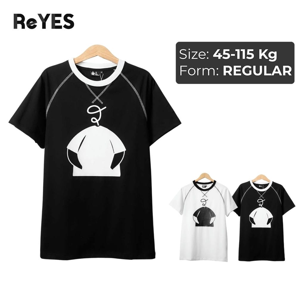 Áo thun big size nam ReYES RTX005 cổ tròn chất cotton lụa dẻo co giãn 4 chiều form regular che bụng, màu trắng, đen