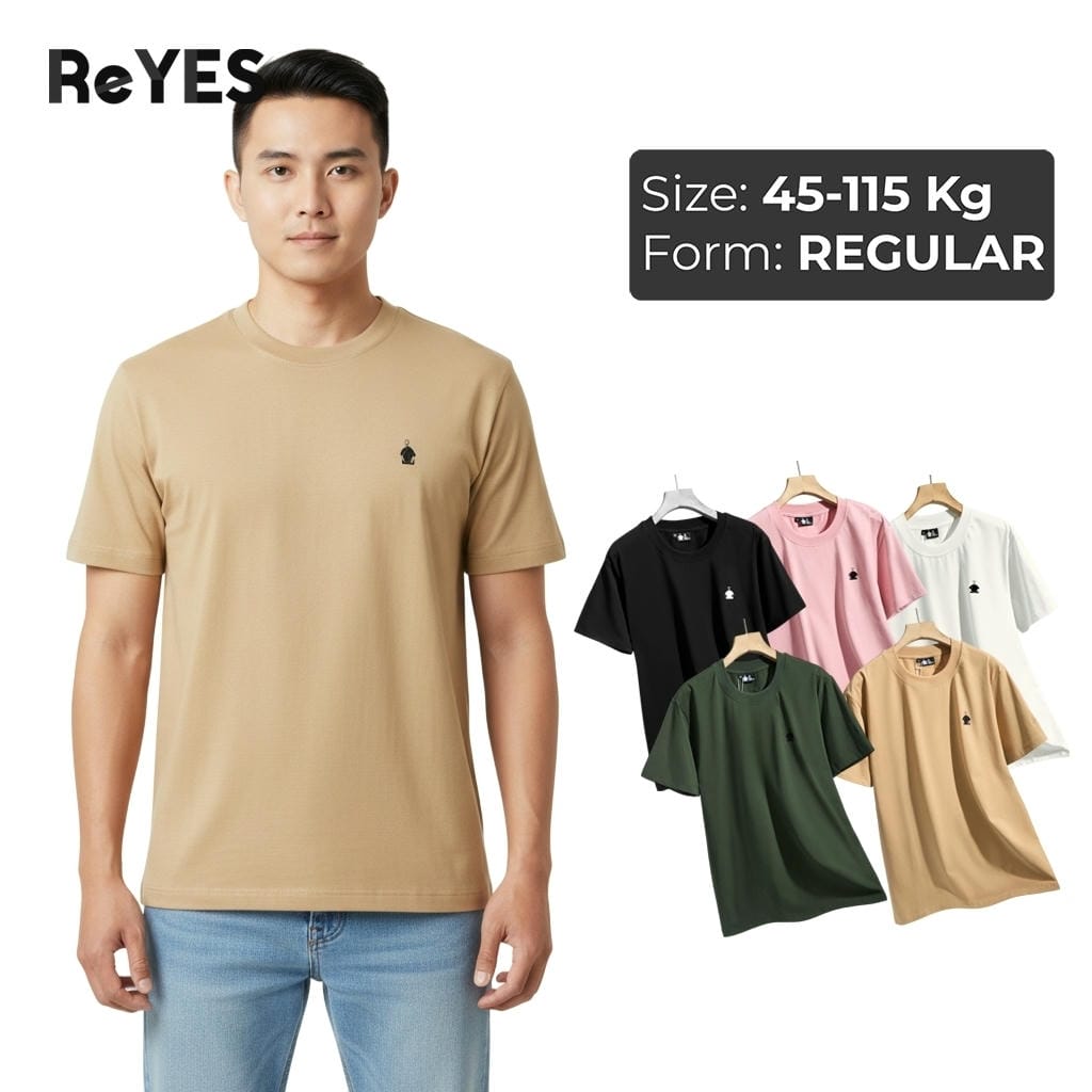 Áo thun nam big size cổ tròn form regular che bụng chất cotton lụa dẻo cao cấp mặc đi làm đi chơi ReYES RTX002