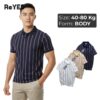 Áo thun nam body có cổ vải cá sấu lạnh ReYES RSB020 in sọc cao cấp, áo phông nam body co giãn 4 chiều tôn dáng cực mát