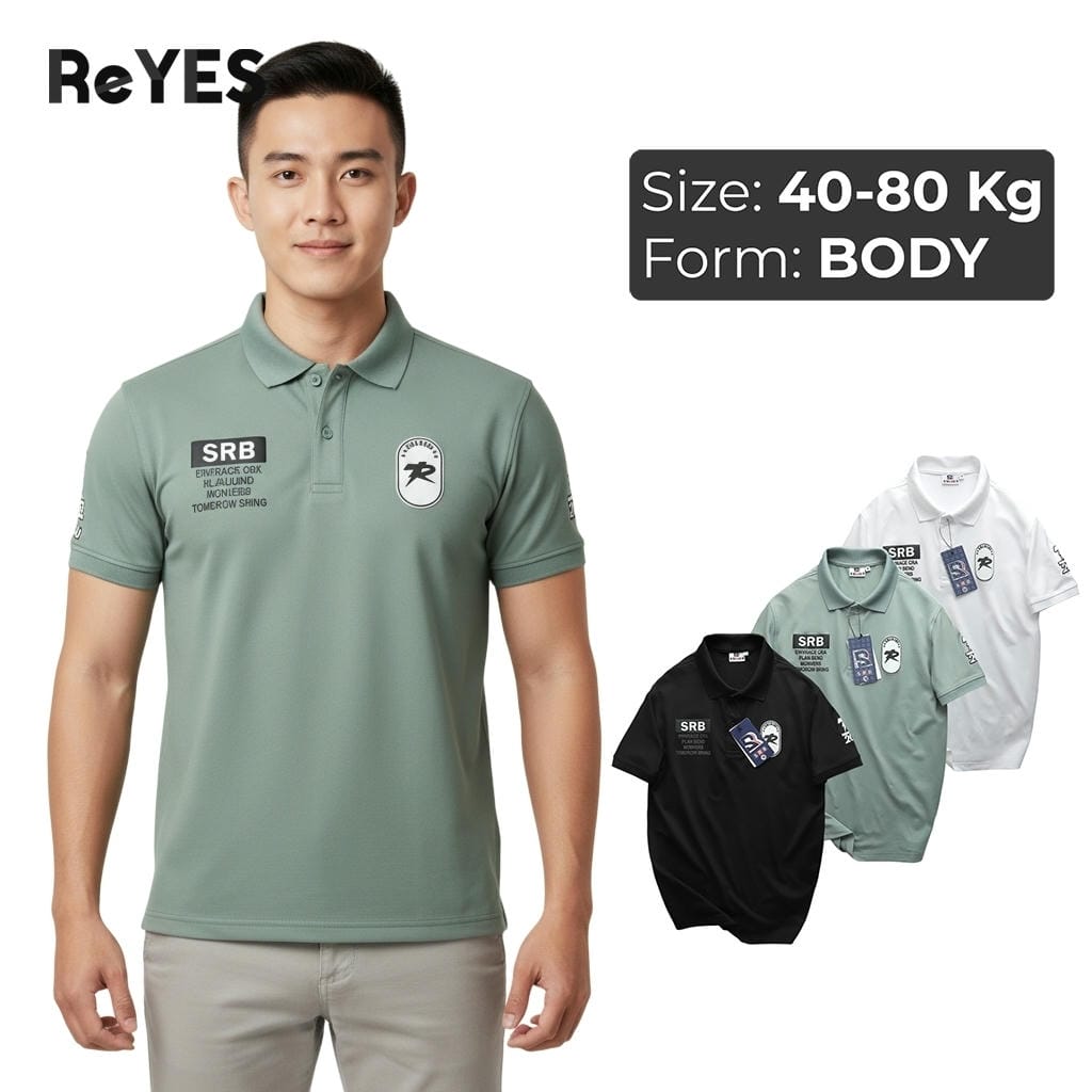 Áo thun nam body Polo ReYES RSB018 vải cá sấu lạnh co giãn 4 chiều form ôm tôn dáng nam tính mặc đi làm đi chơi