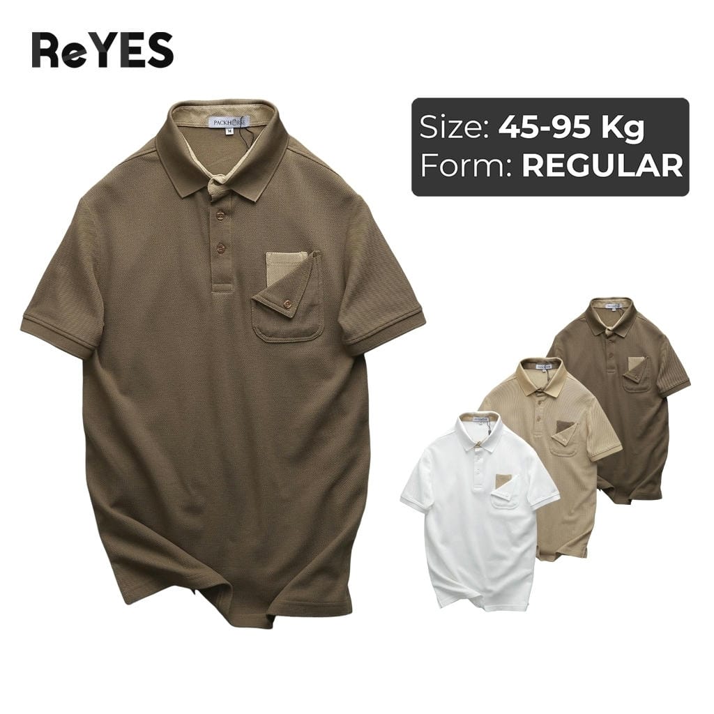 Áo thun nam có cổ polo cổ bẻ tay ngắn công sở vải cá sấu mát lịch sự ReYES RSP052, có big size