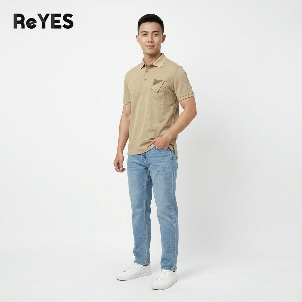 Áo thun nam có cổ polo cổ bẻ tay ngắn công sở vải cá sấu mát lịch sự ReYES RSP052, có big size - Ảnh 3