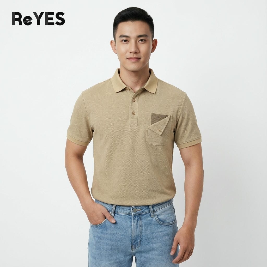 Áo thun nam có cổ polo cổ bẻ tay ngắn công sở vải cá sấu mát lịch sự ReYES RSP052, có big size - Ảnh 4